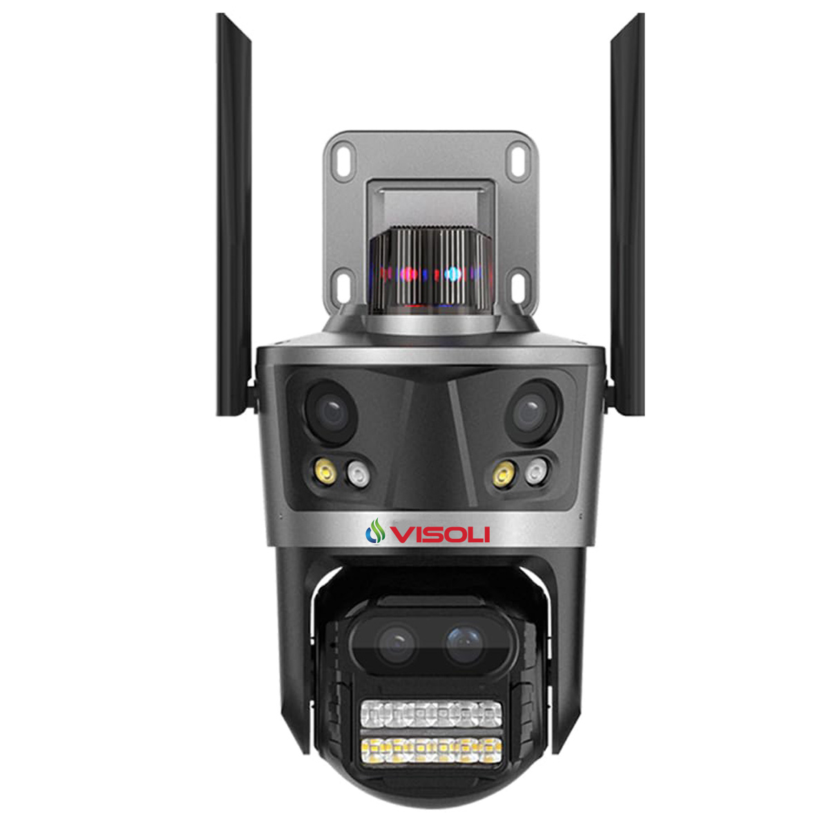 Camera de Supraveghere Tripla WIFI Visoli® P11 Zoom, 12MP